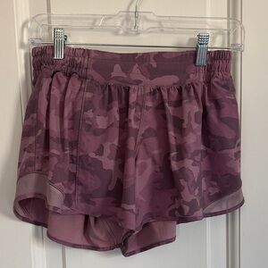 lululemon athletica Purple Camouflage Hotty Hot Shorts